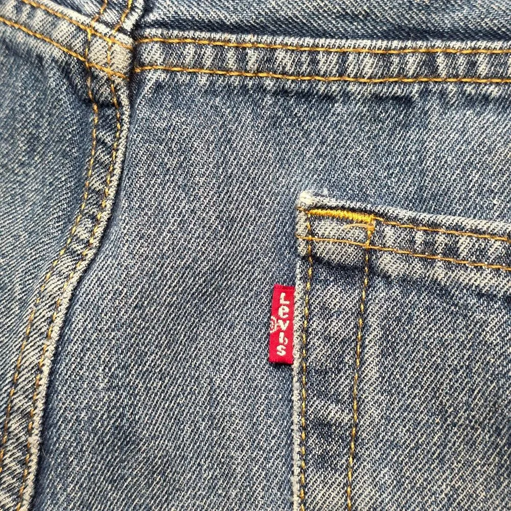 Levis 550 Jeans Mens 38x30 Relaxed Fit Tapered Leg Blue Denim Distressed Work